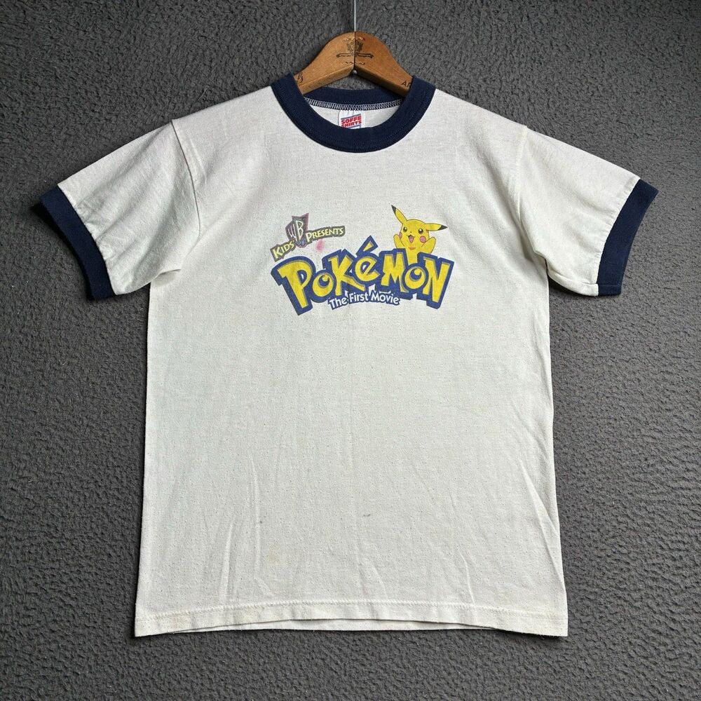 Vintage Pokemon The First Movie Youth Large Promo T-SHIRT Made In USA Warner Bro